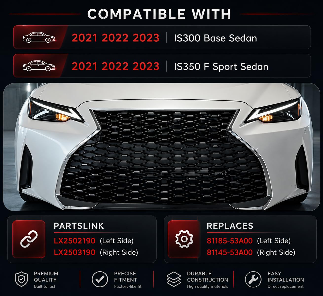 Amazon.com: ALLIGATOR AUTO LIGHTS Replacement For Lexus 2021 2022